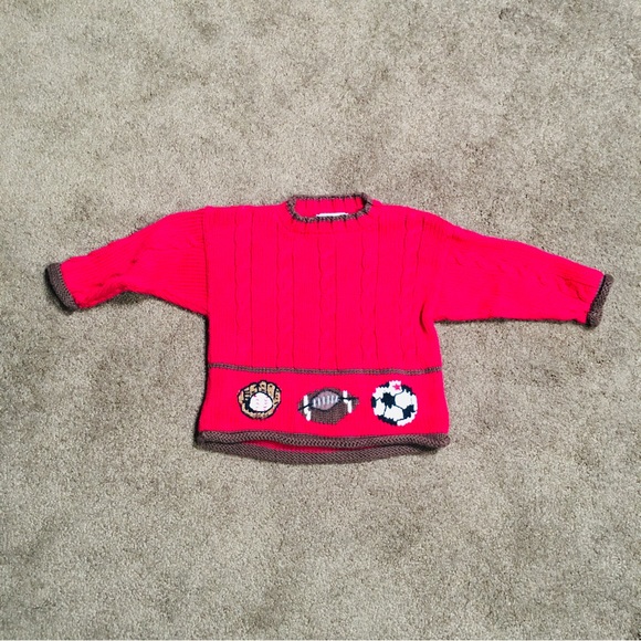 AND THEN THERE WAS JAKE Red Crew Neck Sports Sweater Baseball Football Soccer 2T - Picture 2 of 6